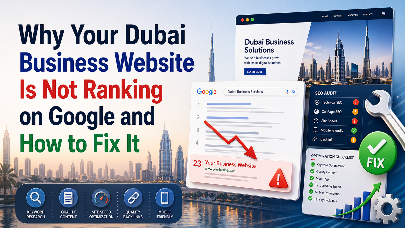 Why Your Dubai Business Website Is Not Ranking on Google and How to Fix It